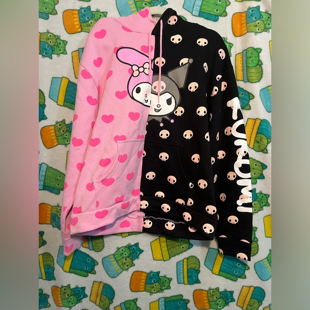 DUMBGOOD Sanrio My Melody/Kuromi split hoodie